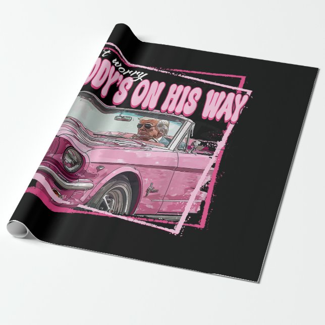 Papel De Presente Engraçado Pai Trump Pink 2024 Toma a América Ba (Desenrolado)