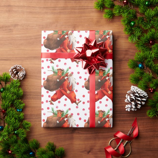Papel De Presente Engraçado Papai Noel (Presente de Natal)
