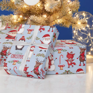 Papel De Presente Engraçado Papai Noel e Belas Vintagens de Natal