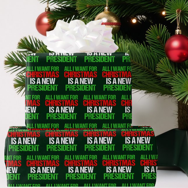 Papel De Presente Engraçado Político Tudo Que Quero Para Presidente  (Criador carregado)