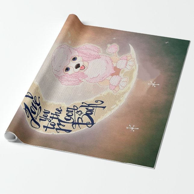 Papel De Presente Engraçado Poodle | Grande Presente de Aniversário (Desenrolado)