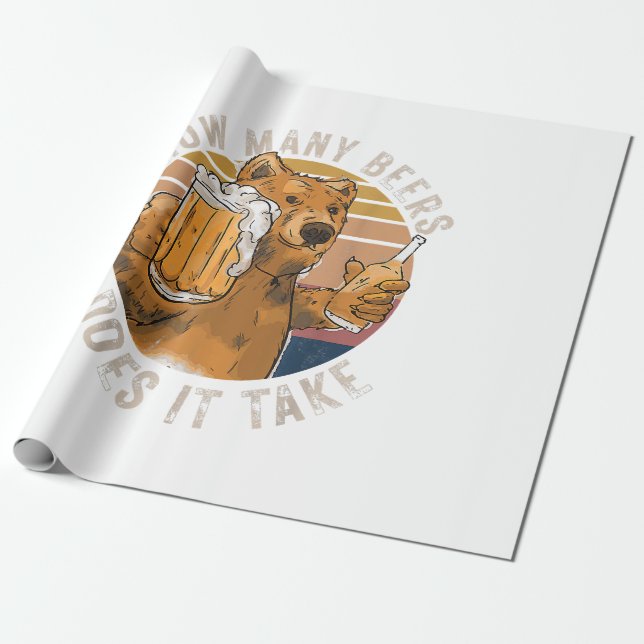Papel De Presente Engraçado Quantas Cervejas São Necessárias (Desenrolado)