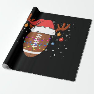 Papel De Presente Engraçado Reindeer Santa Hat no Natal
