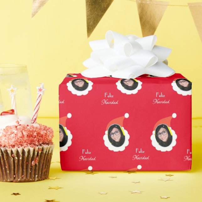 Papel De Presente Engraçado Rosto Feliz Natal em Espanhol Wrappi (Festa de aniversário)