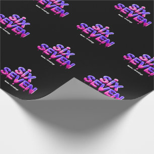 Papel De Presente Engraçado Seis Sete 67 Meme Gen Alpha Legal Estilo