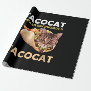 Papel De Presente Engraçado Tacocat Taco Gato Ortografado Para Trás