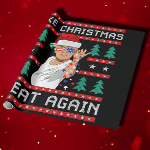 Papel De Presente Engraçado Trump 2024 Faça Excelente de Natal novam