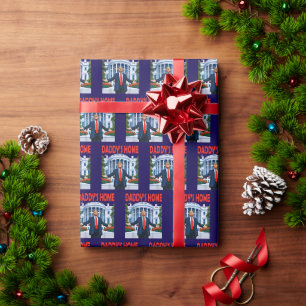 Papel De Presente Engraçado Trump Daddys Home Blue Gift