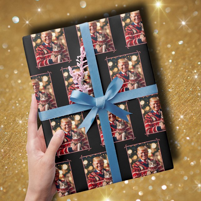 Papel De Presente Engraçado Trump | Donald Trump Torna Os Gatos Segu (Criador carregado)