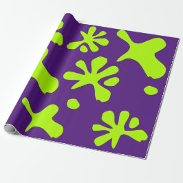 Papel De Presente Engraçado violeta violeta violeta neon verde padrã