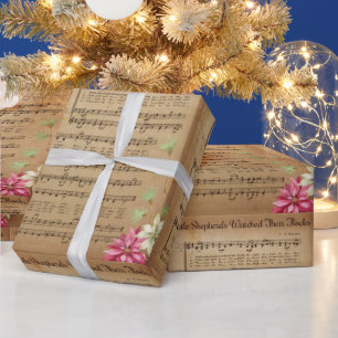 Papel De Presente Enquanto Shepherds Viram Seus Bandos De Natal