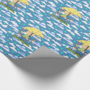 Papel De Presente Enrolação de nuvens de papel