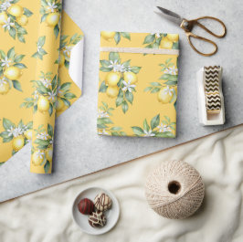 Papel De Presente Enrolando primeiro aniversario de citrinos de limã