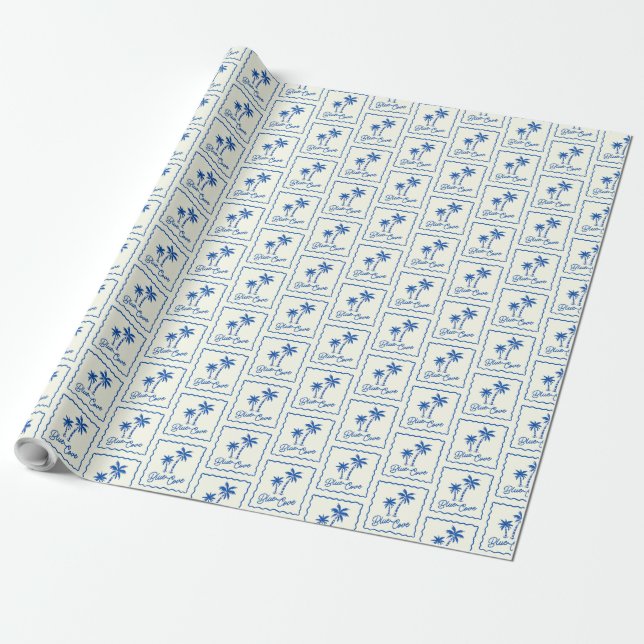 Papel De Presente Enseada Azul (Desenrolado)