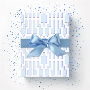 Papel De Presente Entalhe Chippendale em Azul e Roxo