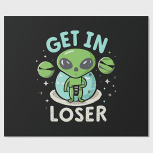 Papel De Presente Entre Perdedor OVNI Alien Divertido
