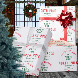 Papel De Presente Entrega Especial Do Nome Do Polo Norte