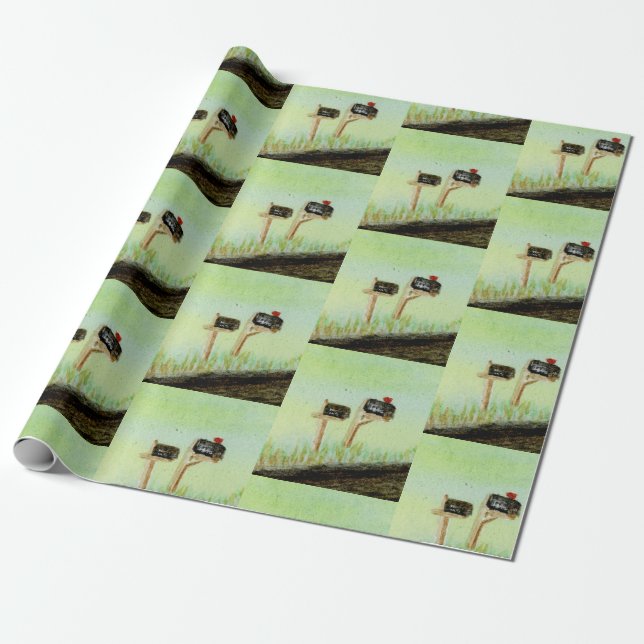 Papel De Presente Entrega Grátis Rural (Desenrolado)