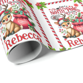 Papel De Presente Entrega Personalizada no Polo Norte Natal