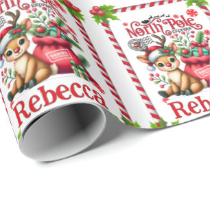 Papel De Presente Entrega Personalizada no Polo Norte Natal