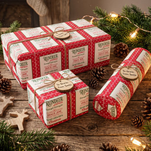Papel De Presente entrega pontilhada do expresso de Papai Noel