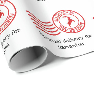 Papel De Presente Entregue por correio de Reindeer no Natal