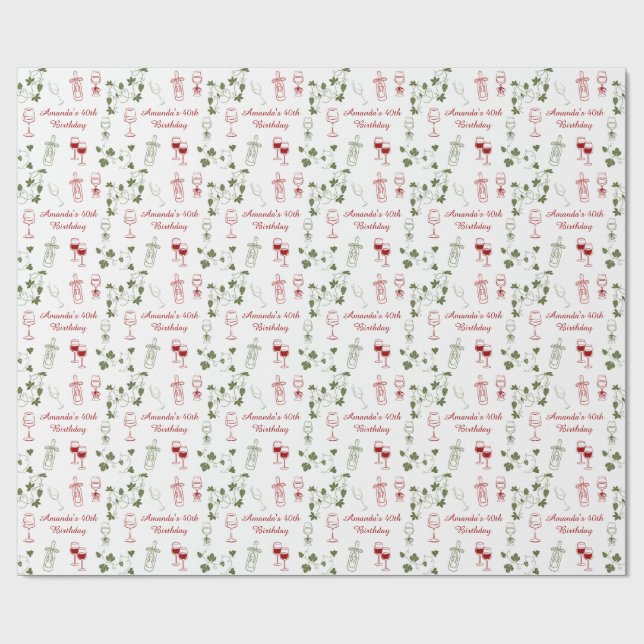 Papel De Presente Envelhecendo Como Um Bom Vinho (Aberto)