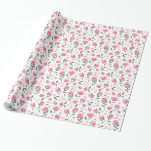 Papel De Presente Envoltório bonito feminino do teste padrão dos