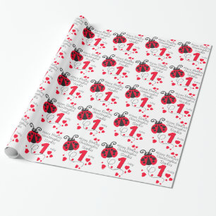 Papel De Presente Envoltório conhecido do primeiro aniversario do