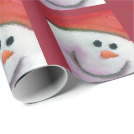 Papel De Presente Envoltório do Natal do homem da neve das crianças