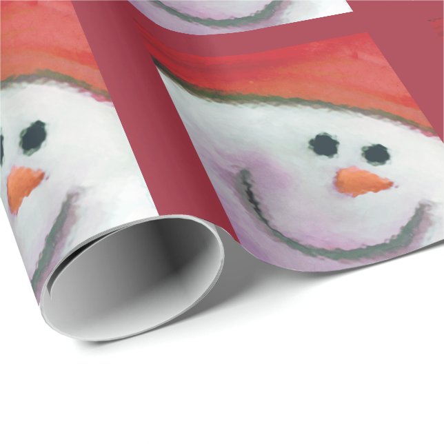Papel De Presente Envoltório do Natal do homem da neve das crianças (Ponta do rolo)
