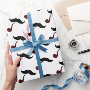 Papel De Presente Envoltório do partido do bigode e da tubulação 