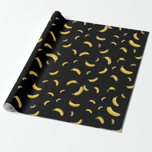 Papel De Presente Envoltório do teste padrão da banana (Desenrolado)