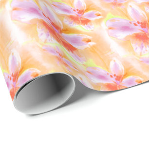Papel De Presente Envoltório do teste padrão do Alstroemeria do