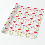 Papel De Presente Envoltório feito sob encomenda Wedding da única<br><div class="desc">O ideal bonito do papel de envolvimento do casamento para envolver um presente muito especial ao weds recentemente ou envolvendo favores do casamento. A única aguarela vermelha bonita art. da tulipa personaliza com noiva e noivos nome e data do casamento. Ideal para um casamento da flor do primavera ou da...</div>