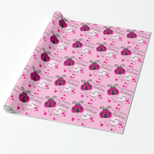 Papel De Presente Envoltório modelado do joaninha da idade das