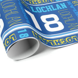 Papel De Presente Envoltório personalizado do esporte do aniversário