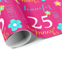 Envoltório personalizado flor do aniversário da