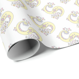 Papel De Presente Envoltório personalizado monograma da letra S
