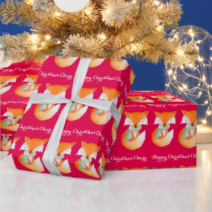 Papel De Presente Envoltório vermelho do Natal do nome da arte do