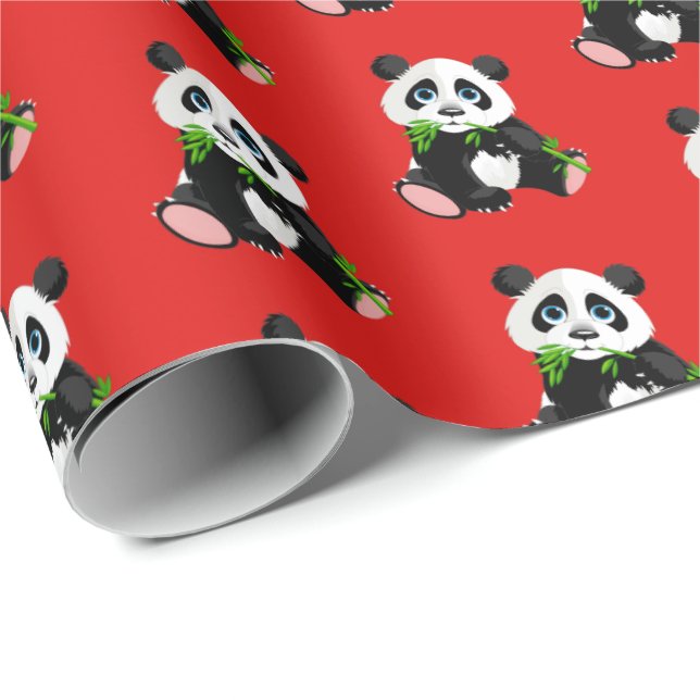 Papel De Presente Envolvendo o urso da Papel-Panda (Ponta do rolo)
