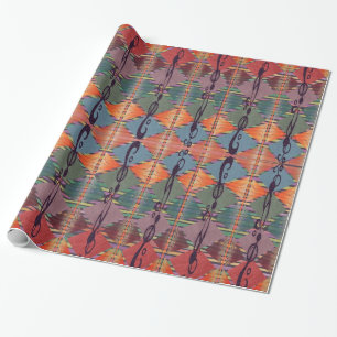 Papel De Presente Envolvimento abstrato das cores tribais