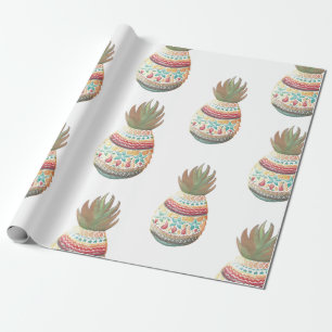 Papel De Presente Envolvimento do Natal do abacaxi