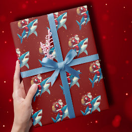 Papel De Presente Envolvimento do Presente de Natal de Tubarão