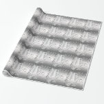Papel De Presente Envolvimento do Presente do Champagne Elegante<br><div class="desc">Encapsulamento de presente de preto e branco prateado elegante e de copos de champanhe. Você pode adicionar o texto de sua escolha ou excluir o texto de amostra!</div>