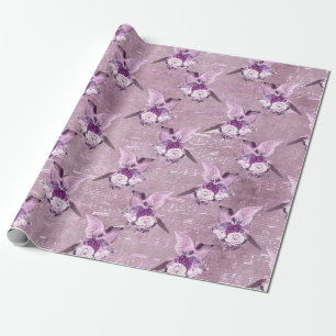 Papel De Presente Ephemera Lavendar Paper Series Design 10