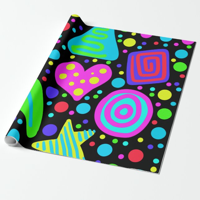 Papel De Presente Epic Eighties Design (Desenrolado)