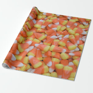 Papel De Presente Época de outono de Candy Corn no Dia das Bruxas ou