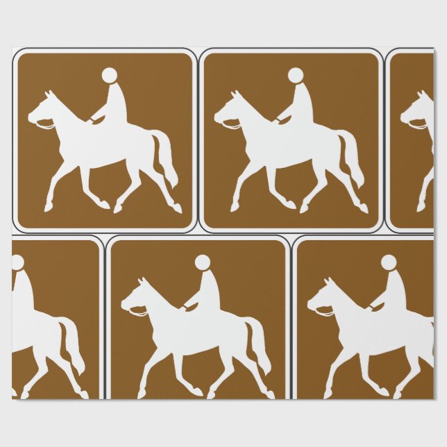 Papel De Presente Equestrian Trail Riding Horse Silhouette Icon (Aberto)