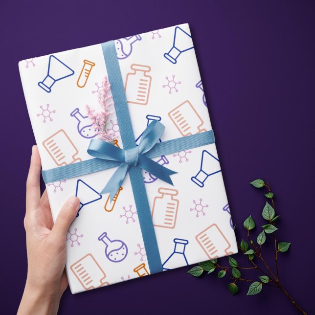 Papel De Presente Equipamento de laboratório Beaker Erlenmeyers Scie (Criador carregado)